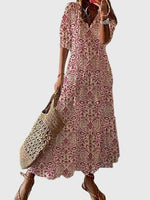 Boho maxi jurk met print Dames