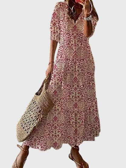 Boho maxi jurk met print Dames
