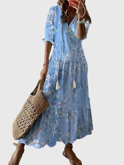 Boho maxi jurk met print Dames