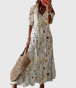 Boho maxi jurk met print Dames
