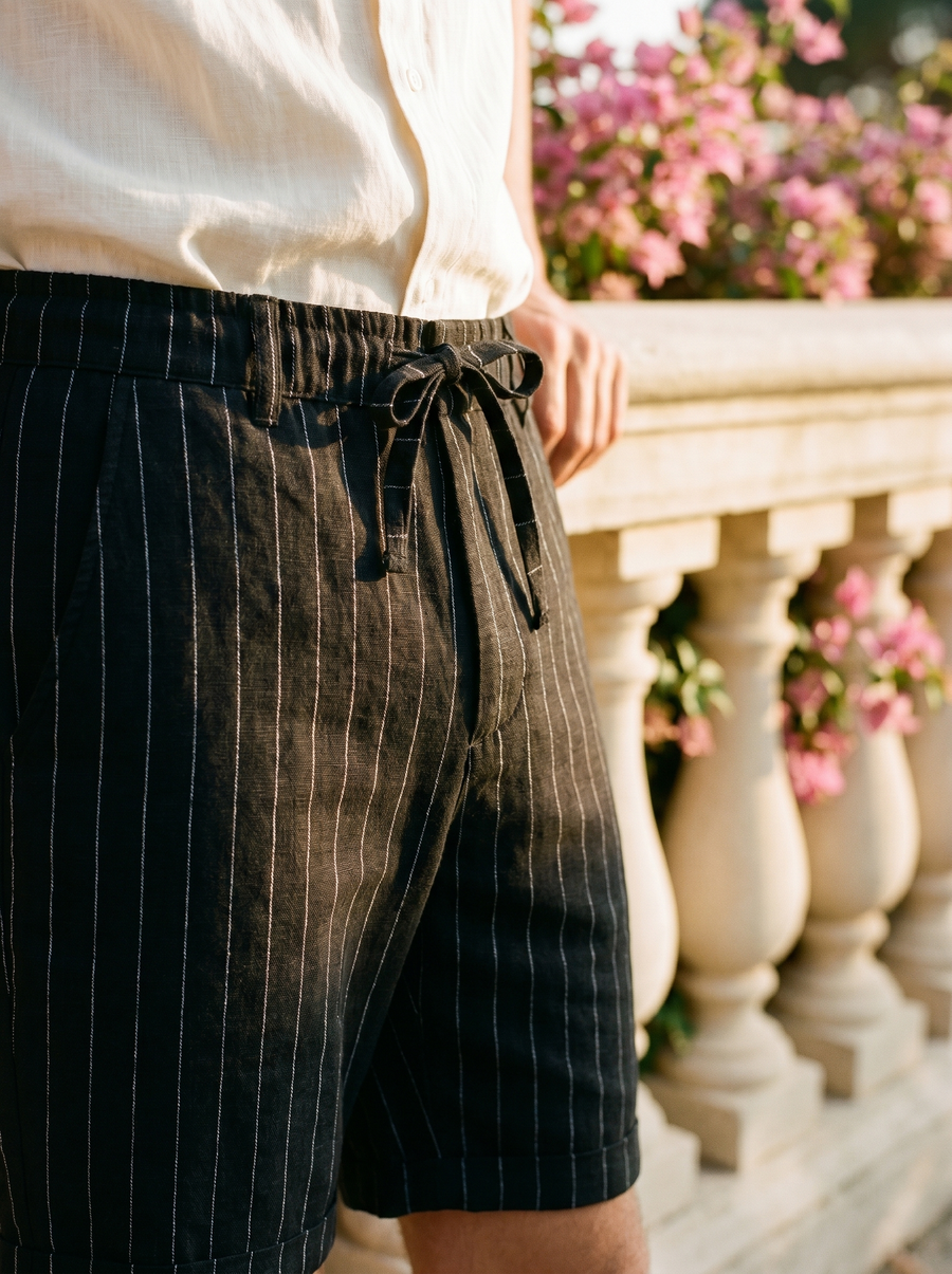 Gestreepte korte broek heren