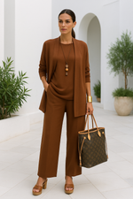 Driedelige set met wijde broek Dames