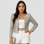 Korte pailletten Feest blazer Dames
