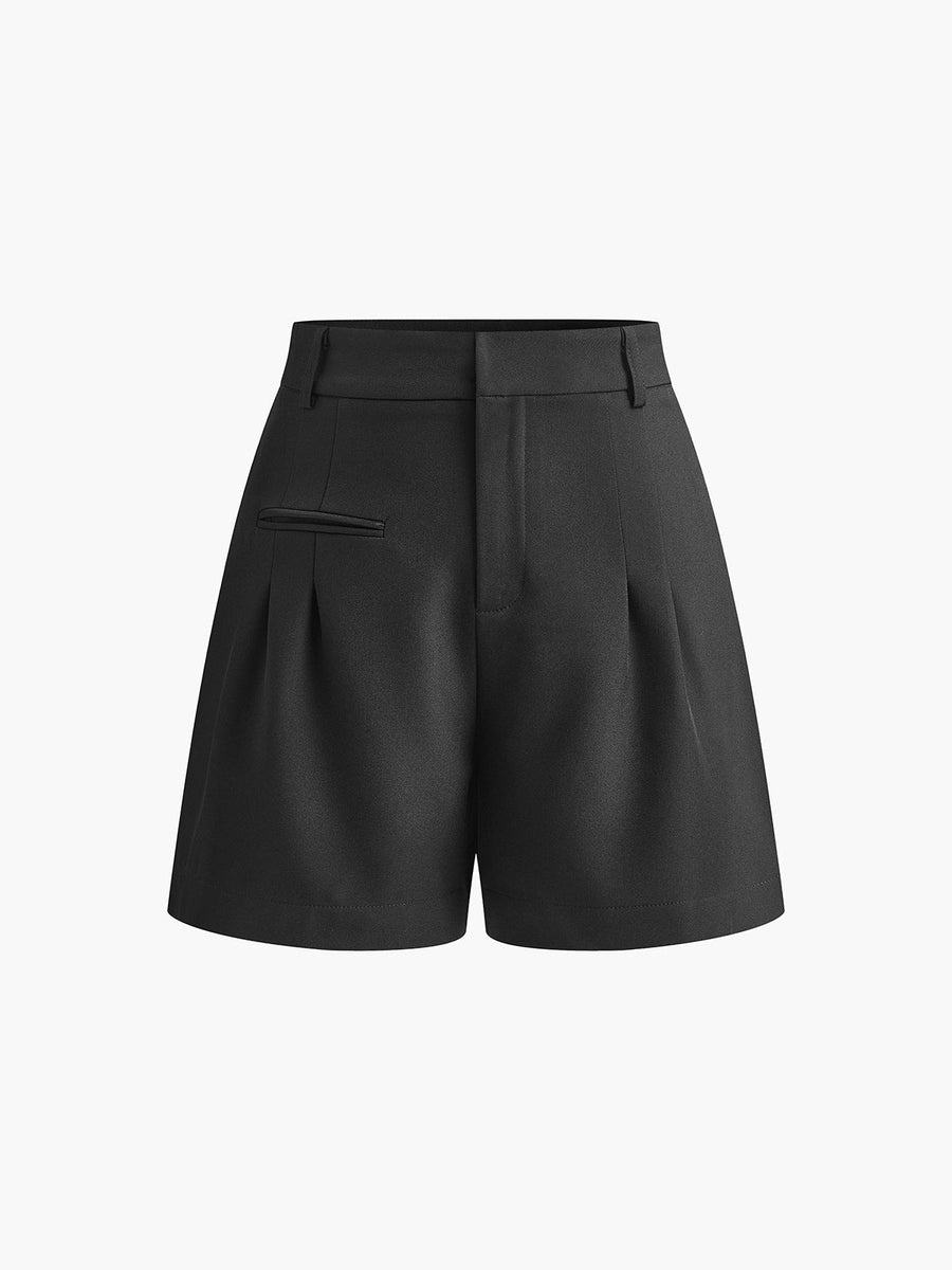 Hoge taille Zomer short met plooien Dames