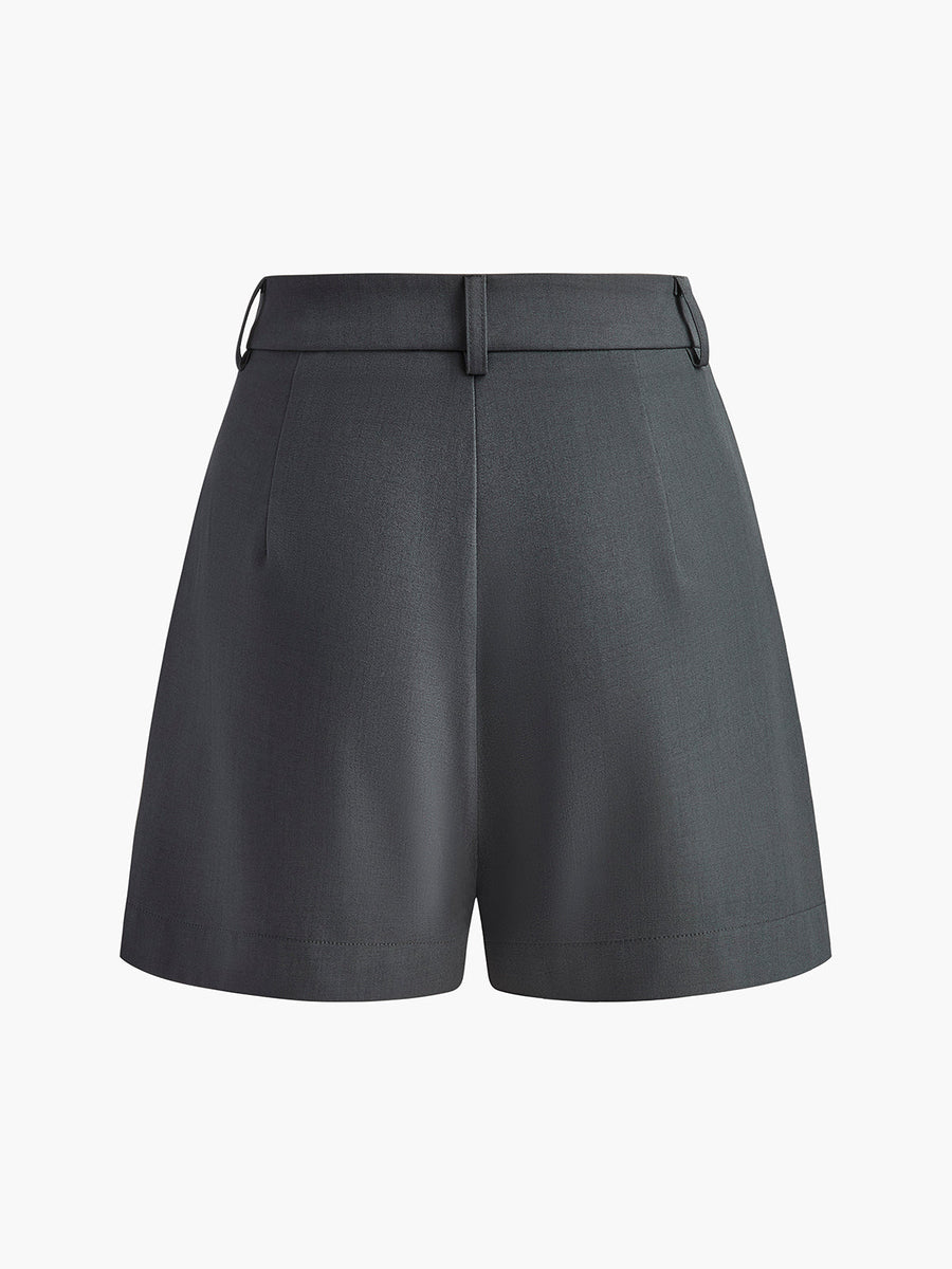 Hoge taille Zomer short met plooien Dames