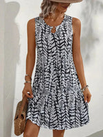 Mouwloze zomerjurk met print Dames