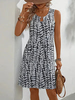 Mouwloze zomerjurk met print Dames