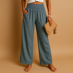 Wijde broek met elastische taille Dames