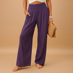 Wijde broek met elastische taille Dames