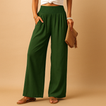 Wijde broek met elastische taille Dames