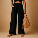 Wijde broek met elastische taille Dames