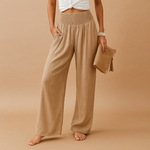 Wijde broek met elastische taille Dames