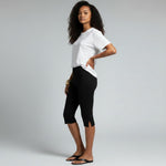 Capri broek met elastische taille Dames
