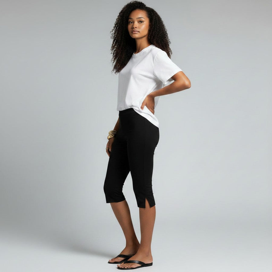 Capri broek met elastische taille Dames