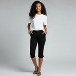 Capri broek met elastische taille Dames