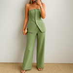 Tweedelige Set met Strapless Gilet en Pantalon Dames