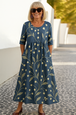 Midi jurk met bloemenprint Dames