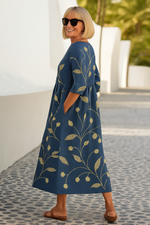 Midi jurk met bloemenprint Dames