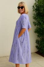 Midi jurk met bloemenprint Dames