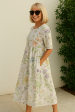 Midi jurk met bloemenprint Dames