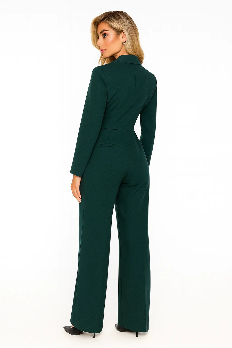 Jumpsuit Dames met Blazerkraag en Wijde Broek