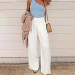 Wijde zomer broek met elastische taille Dames