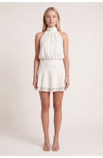 Halter mini jurk met gelaagde rok Dames