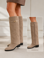 Suede Laarzen Dames Kniehoog met Gesp