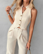 Tweedelige set met gilet en pantalon Dames