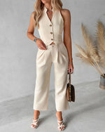 Tweedelige set met gilet en pantalon Dames