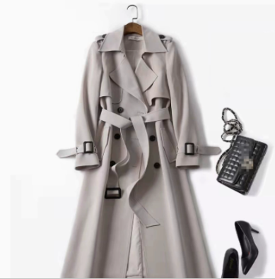 Dames Trenchcoat Dubbelrijig met Ceintuur