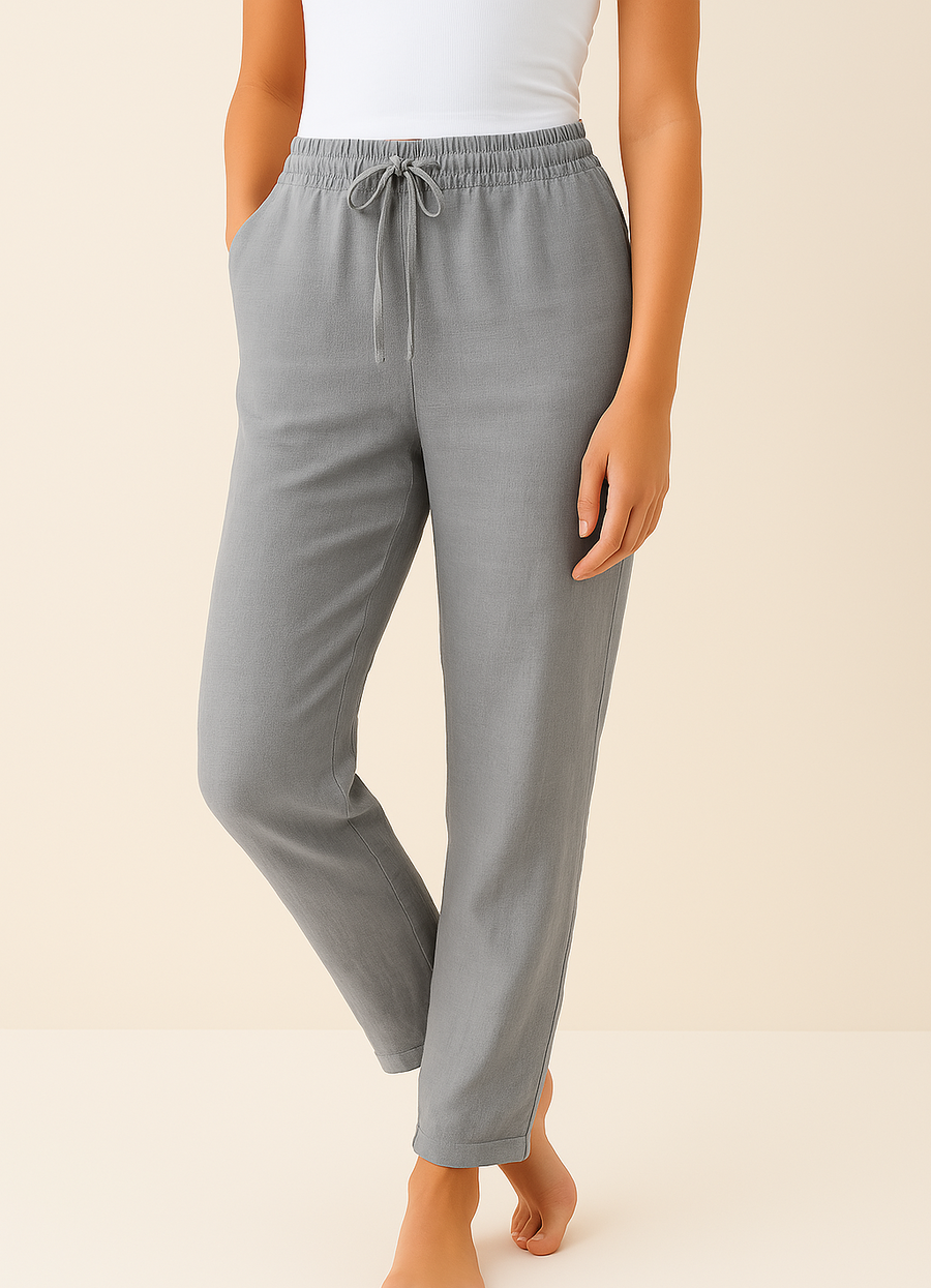 Losvallende broek met elastische taille Dames