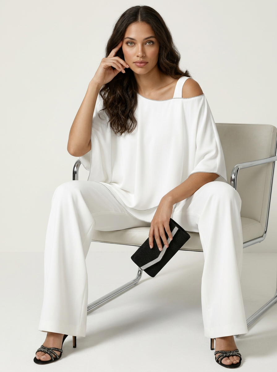 Co-ord Set Dames Chiffon Top en Broek