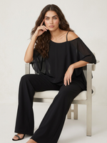 Co-ord Set Dames Chiffon Top en Broek