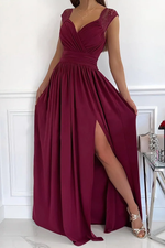 Maxi galajurk met kanten details Dames