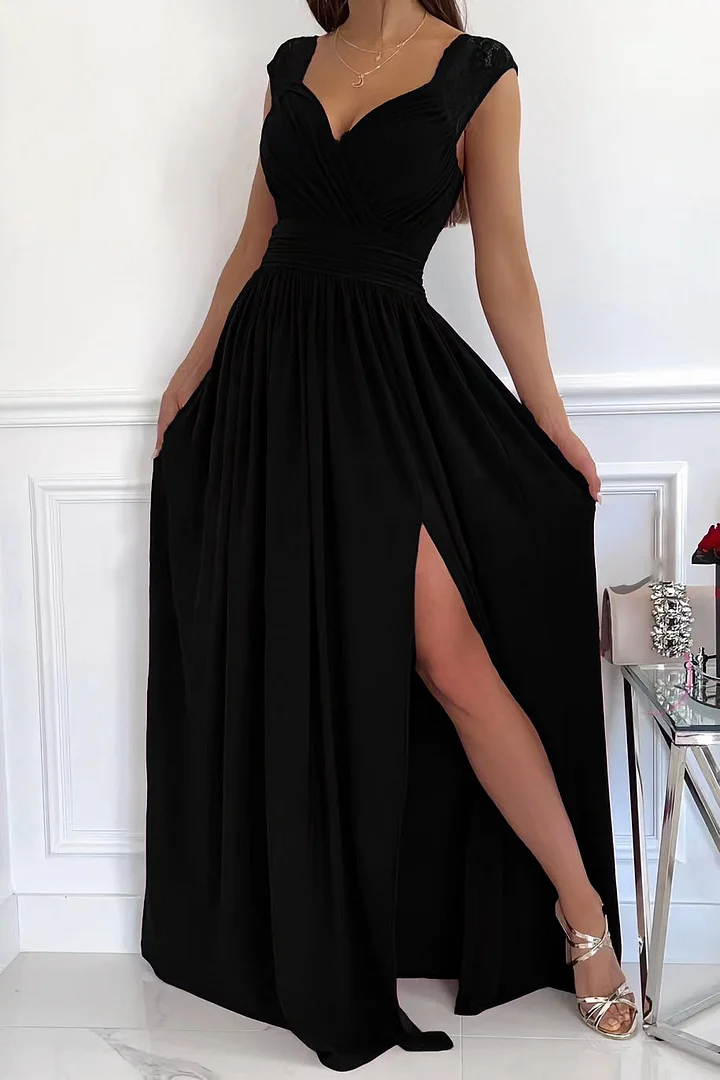 Maxi galajurk met kanten details Dames