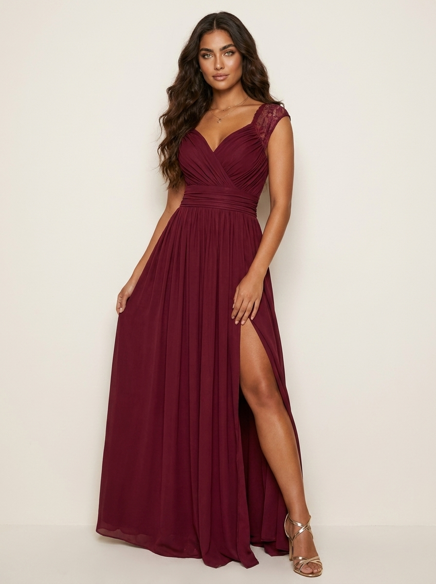 Maxi galajurk met kanten details Dames