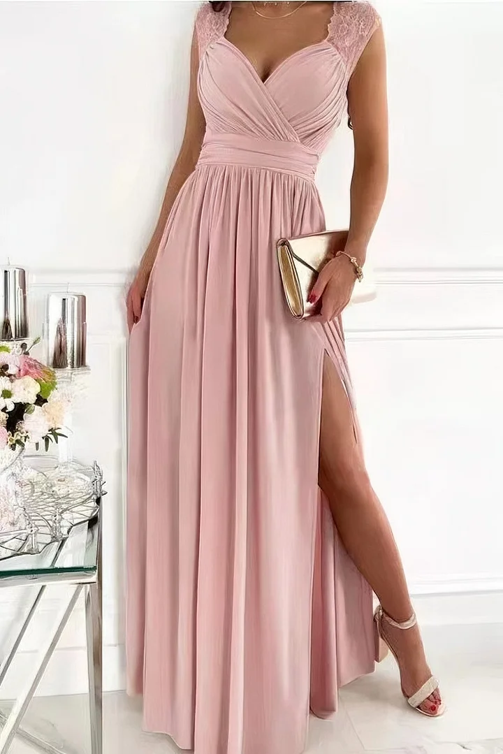 Maxi galajurk met kanten details Dames