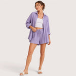 Co-ord set met overhemd en short Dames