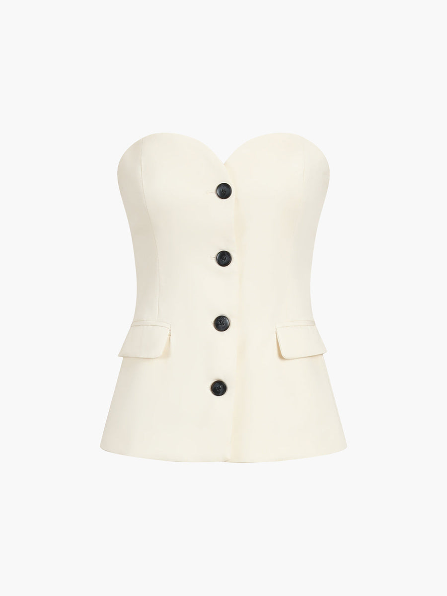 Tweedelige set met strapless top en pantalon Dames