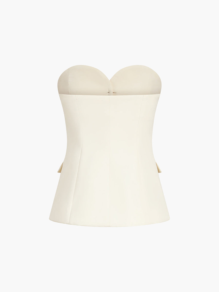 Tweedelige set met strapless top en pantalon Dames