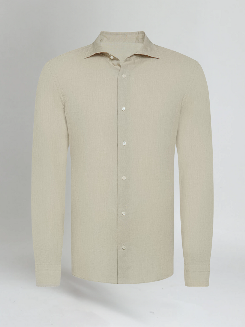 Linnen overhemd heren - Khaki