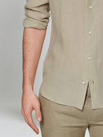 Linnen overhemd heren - Khaki