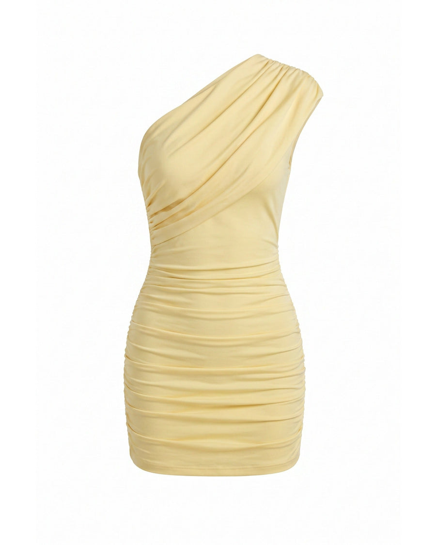 One-Shoulder Bodycon Mini Jurk Dames