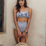 Bandeau bikini set met hoge taille Dames