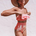 Bandeau bikini set met hoge taille Dames