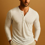 Henley shirt met lange mouwen Heren