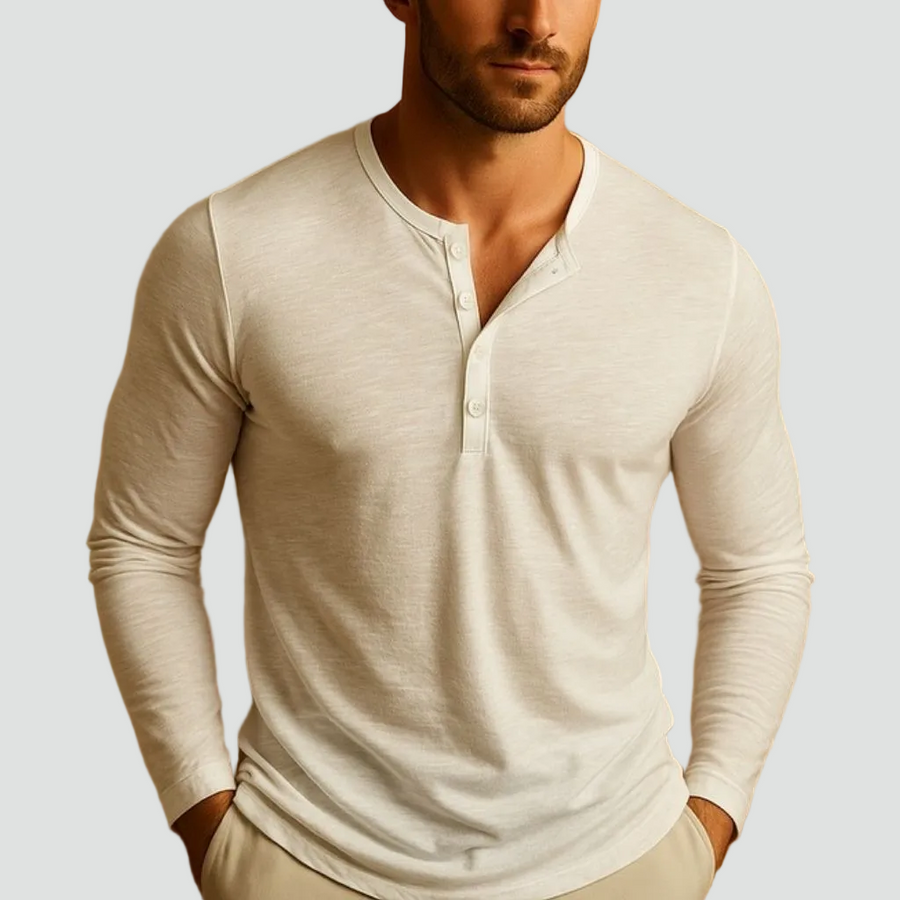Henley shirt met lange mouwen Heren