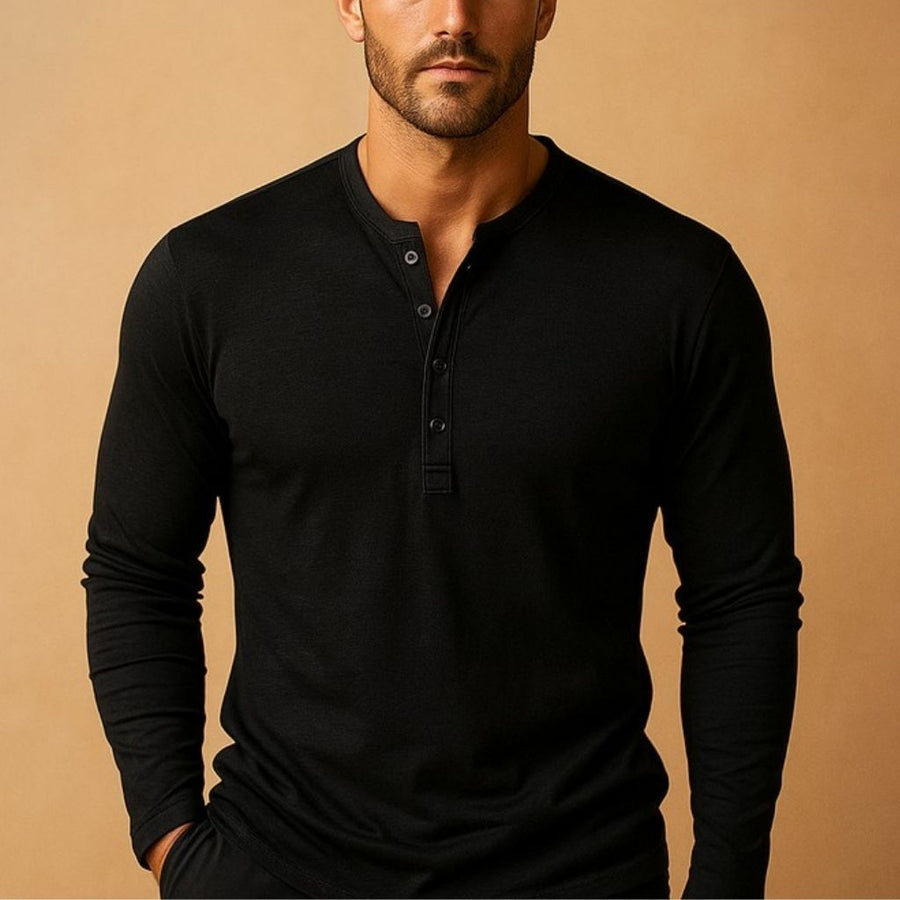 Henley shirt met lange mouwen Heren