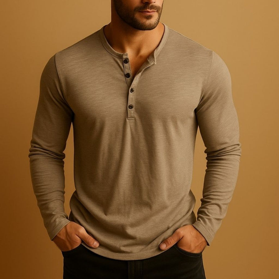 Henley shirt met lange mouwen Heren